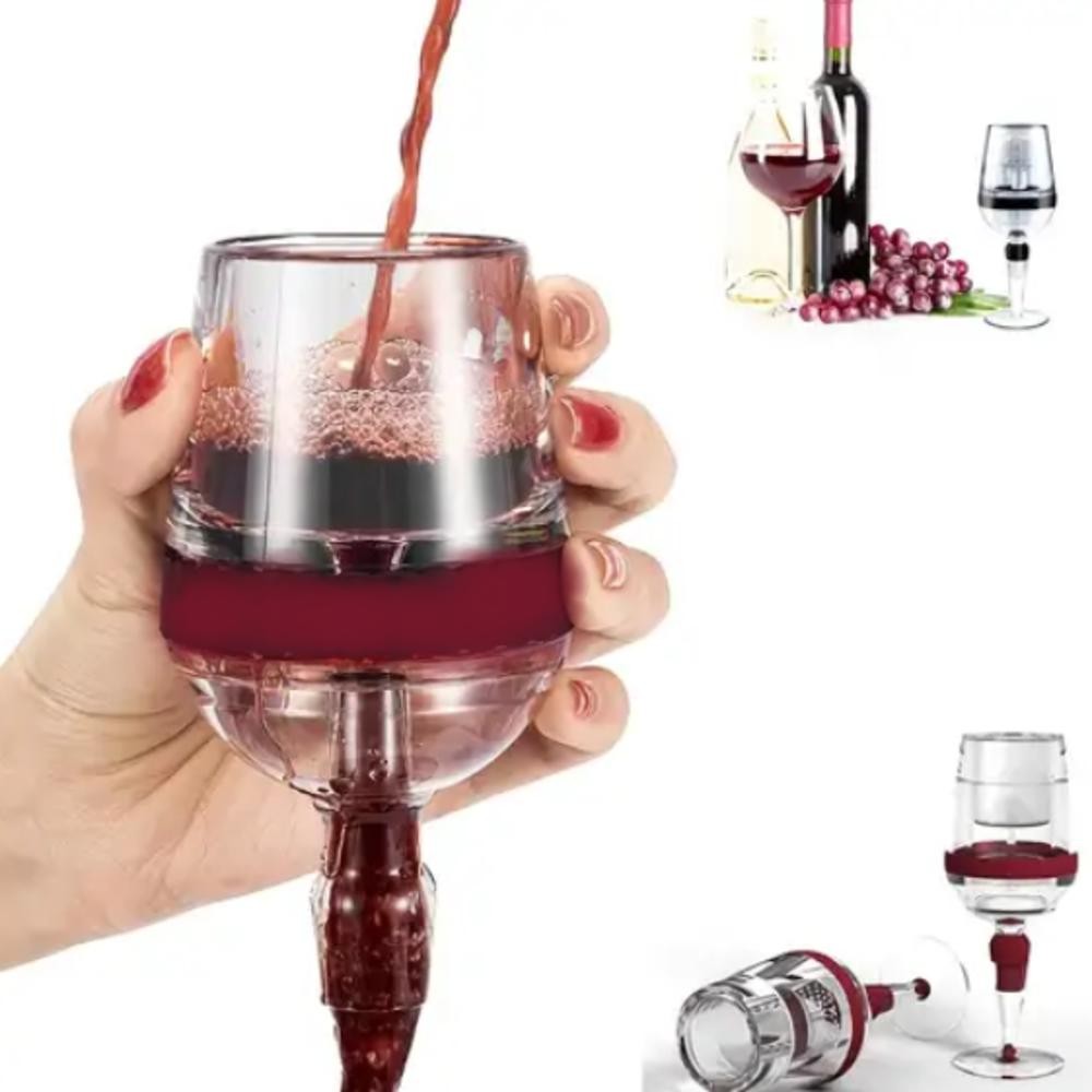 AERADOR VINHO LUXO EM ACRILICO TACA DECANTER OXIGENADOR FILTRO PORTATIL PARA CONHECEDORES