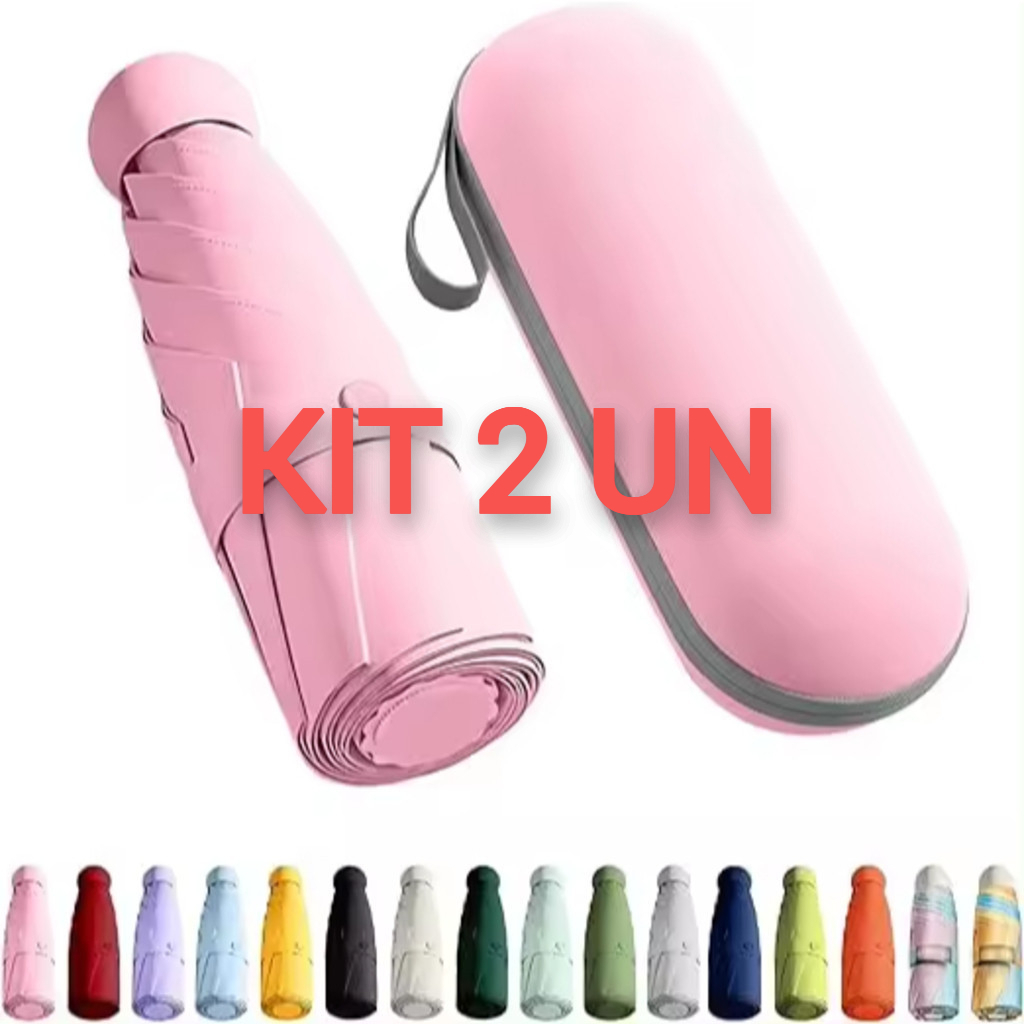 KIT 2 UN viagem mini guarda-chuva 5 dobrável cápsula guarda chuva sol pequeno MDL02