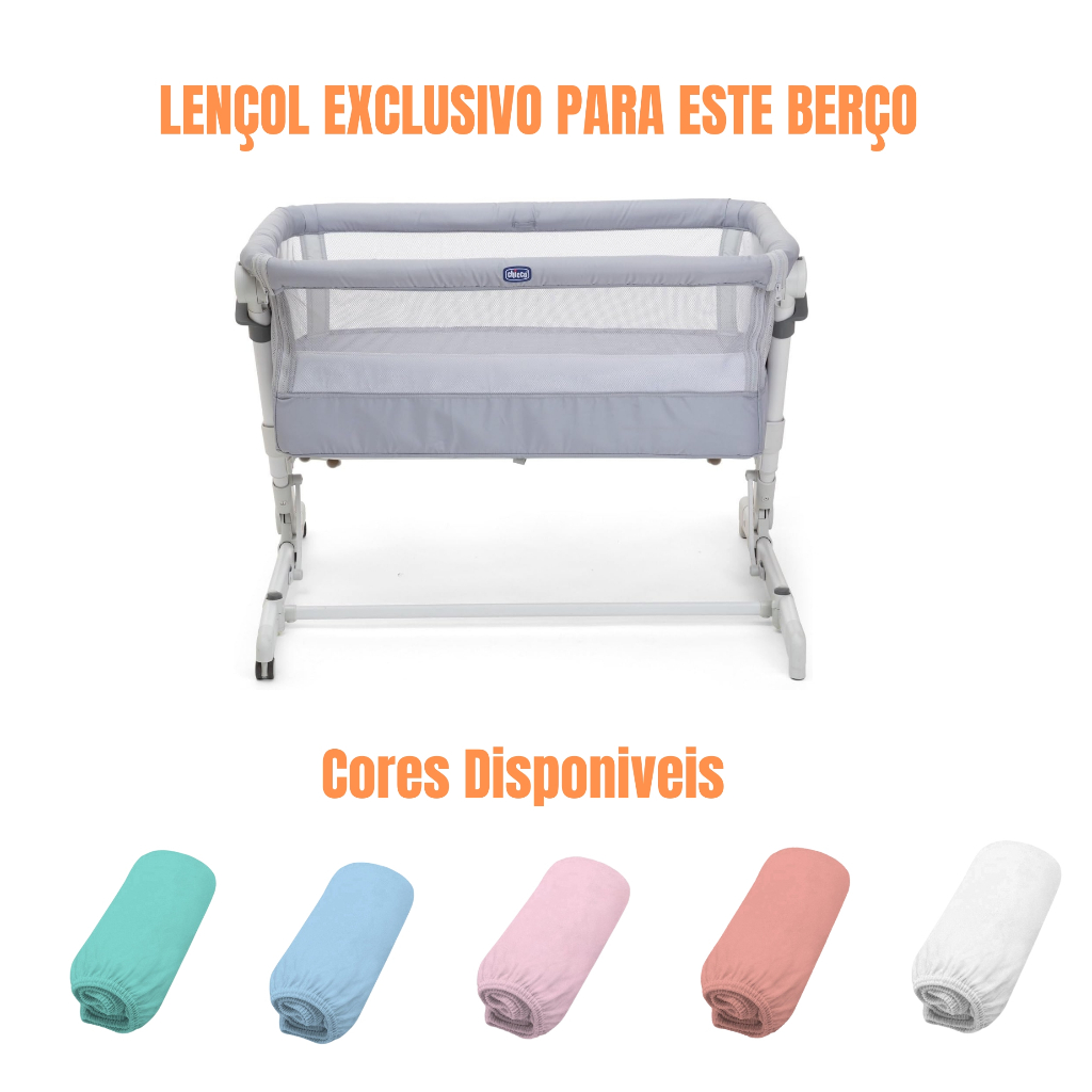 Lençol Mini Berço Chicco Next To Me 200 Fios 100% Algodão