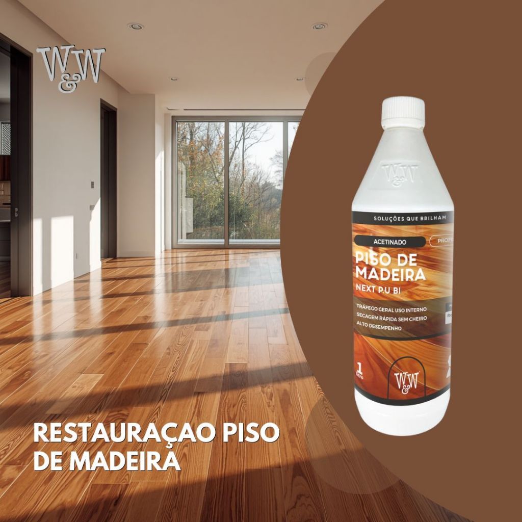 Verniz Para Piso de Madeira W&W Acetinado 1L