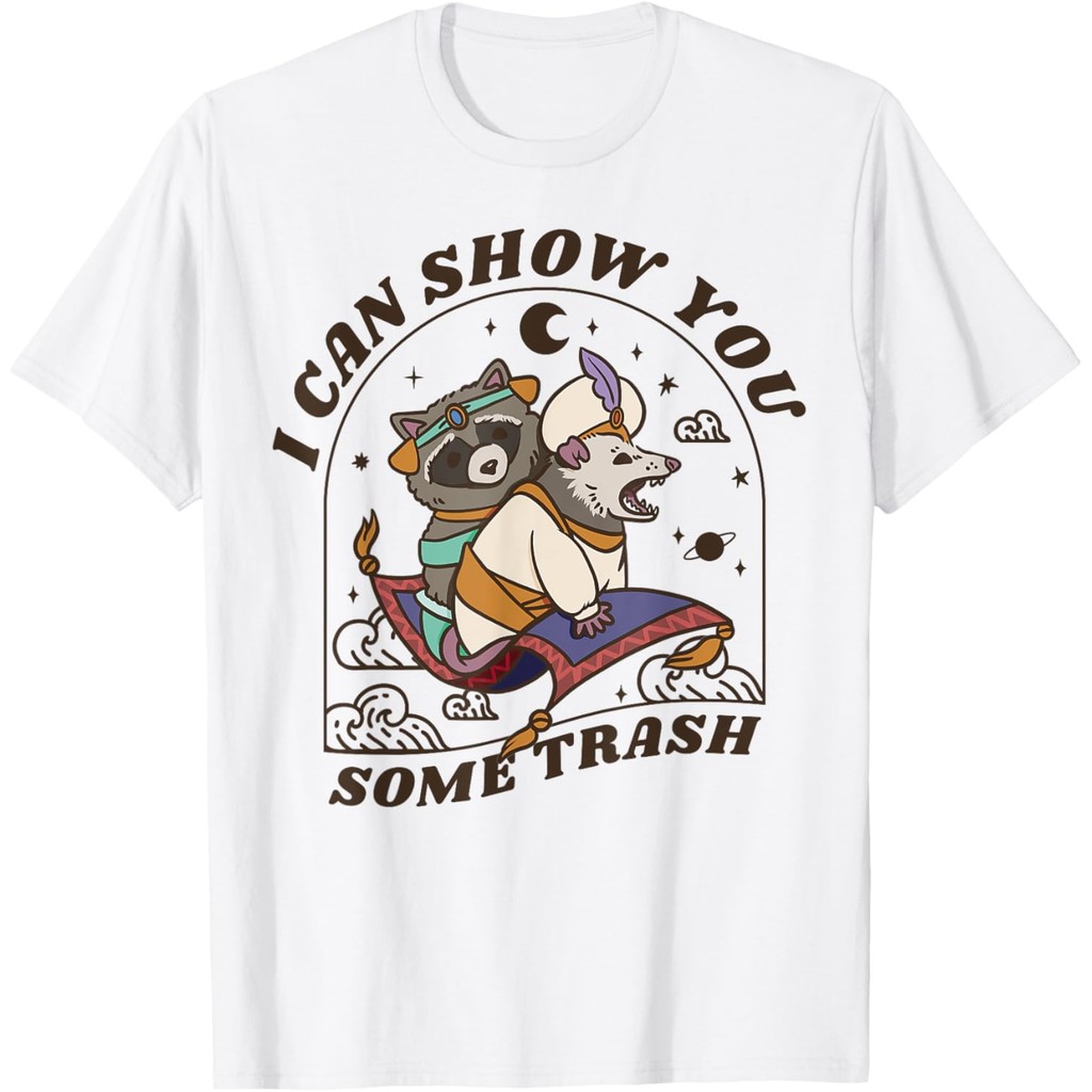 Camiseta Masculina I Can Show You Some Trash Funny Raccoon Possum, Raccoon Tee T-Shirt