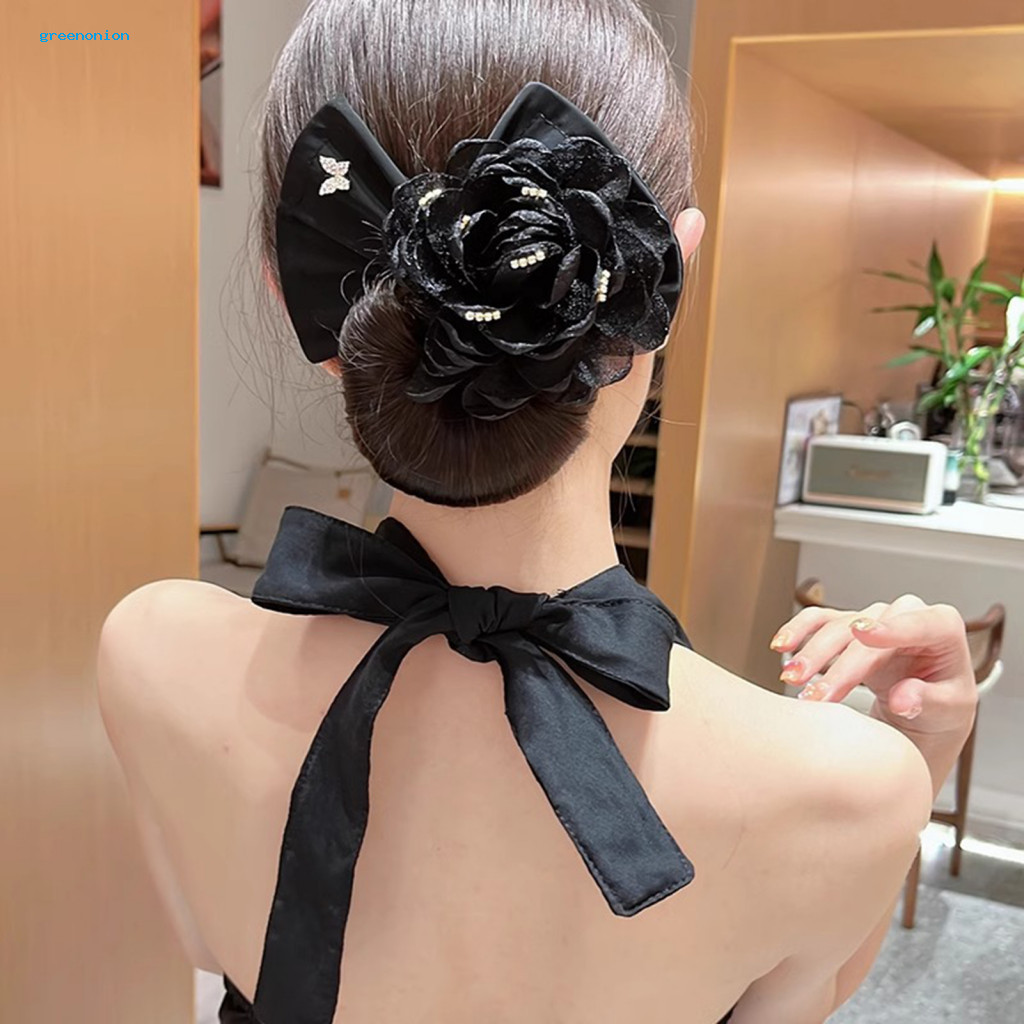 Easy to Use Hair Tie French Spiral with 3d Mesh Flower Decor – Easy-to-use Wire Bun Maker Band Stylish and Durable Acc N