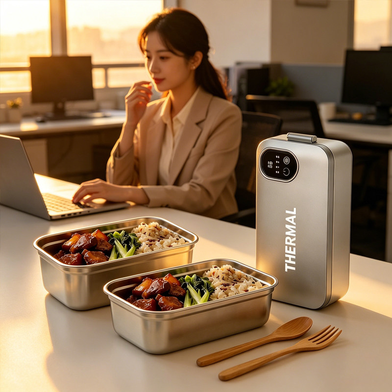 [Affordable choice] Heating Lunch box Electric heating lunch box, insulated and heated lunch box, large-capacity self-he
