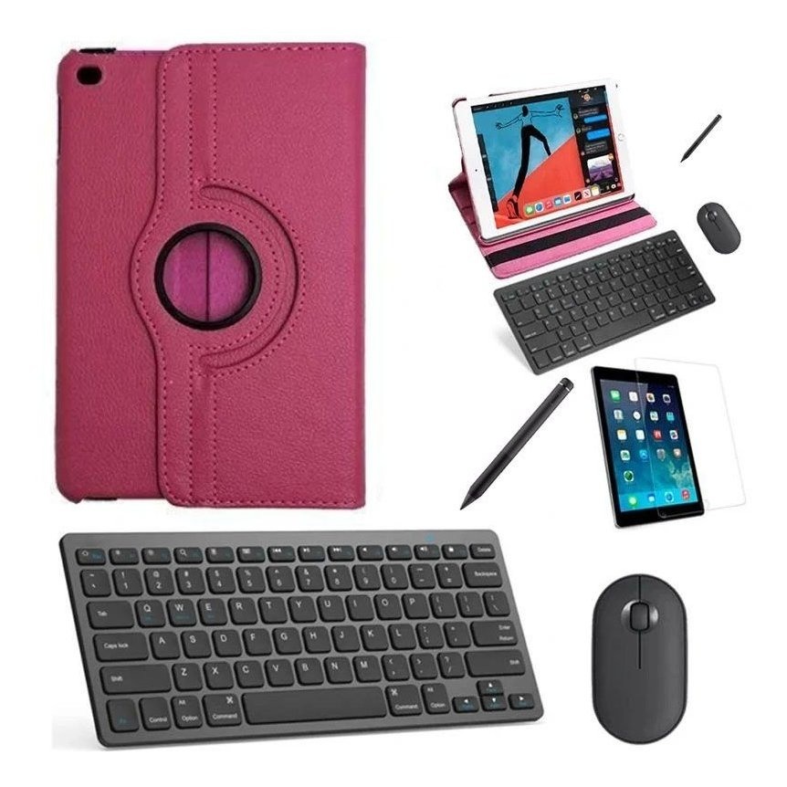 Capa 360 Rosa Teclado, Mouse, Pel, Can Stylus iPad 9 10.2