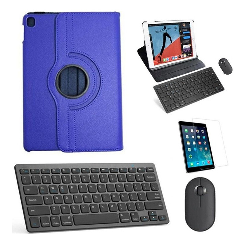 Kit Capa 360 Azul /teclado/mouse/pel iPad Pro 11  2020