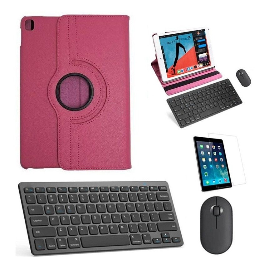Kit Capa 360 Rosa /teclado/mouse/pel iPad Air 3 10.5