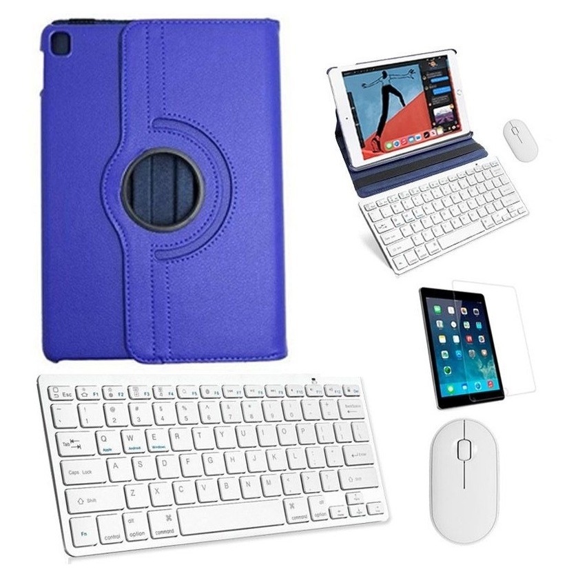 Kit Capa 360 Azul /teclado/mouse/pel iPad Air 3 10.5