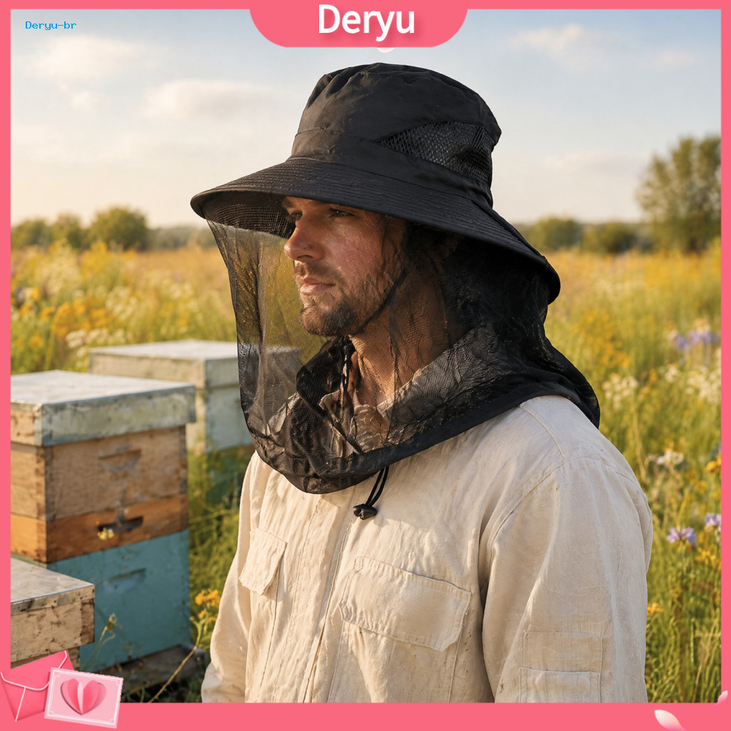 Uv Protection Cap for Gardening and Hiking Sun Hat with Mosquito Net Full Face Wide Brim for Fishing for Southeast