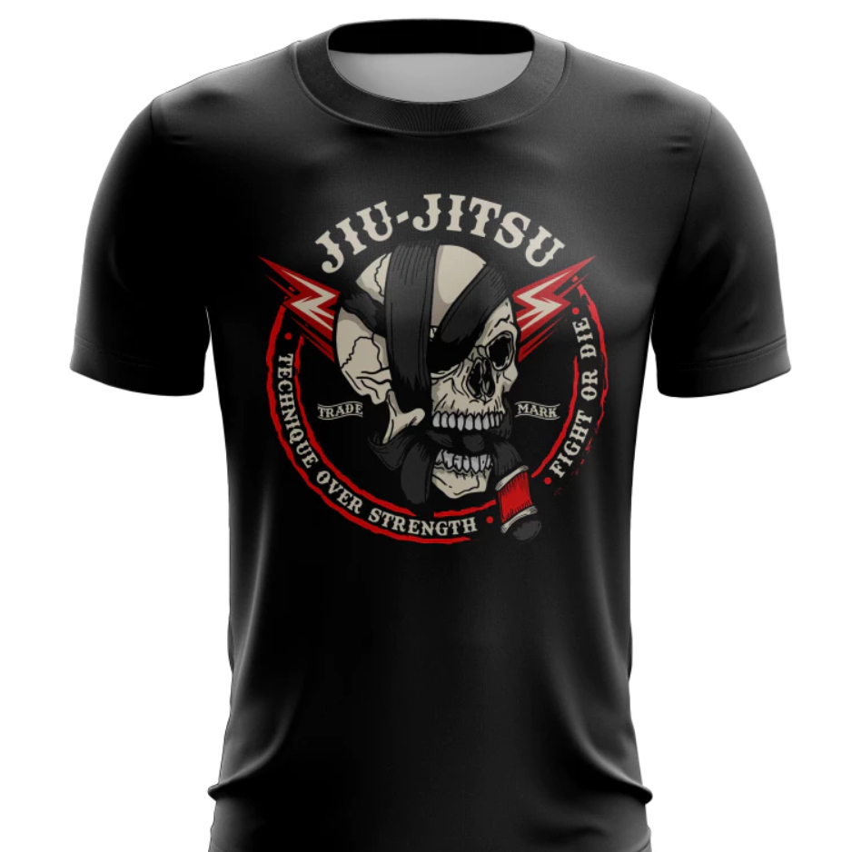 Camisa Camiseta Jiu Jitsu caveira proteção UV full print varias cores adulto e infantil