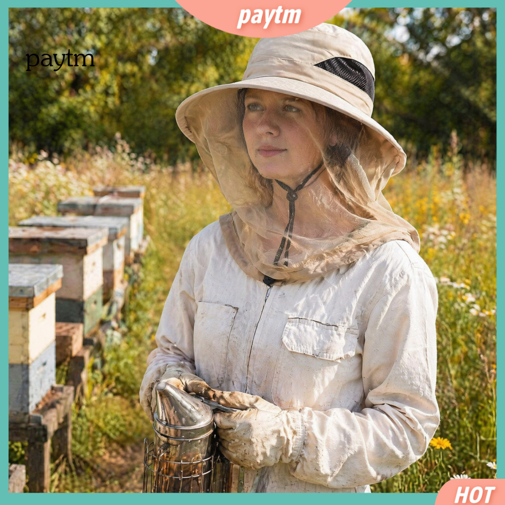 Breathable Field Work Hat for Summer Uv Protection Cap for Gardening and Hiking Sun with Mosquito Net Full Face Wide Bri