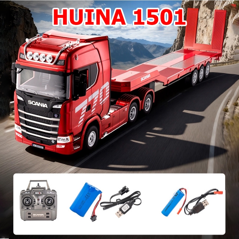 HUINA 1501 1502 770S RC Trator Head Truck Detalhado Controle Remoto Semi Caminhão Equipamento Pesado Transporte Engenhar