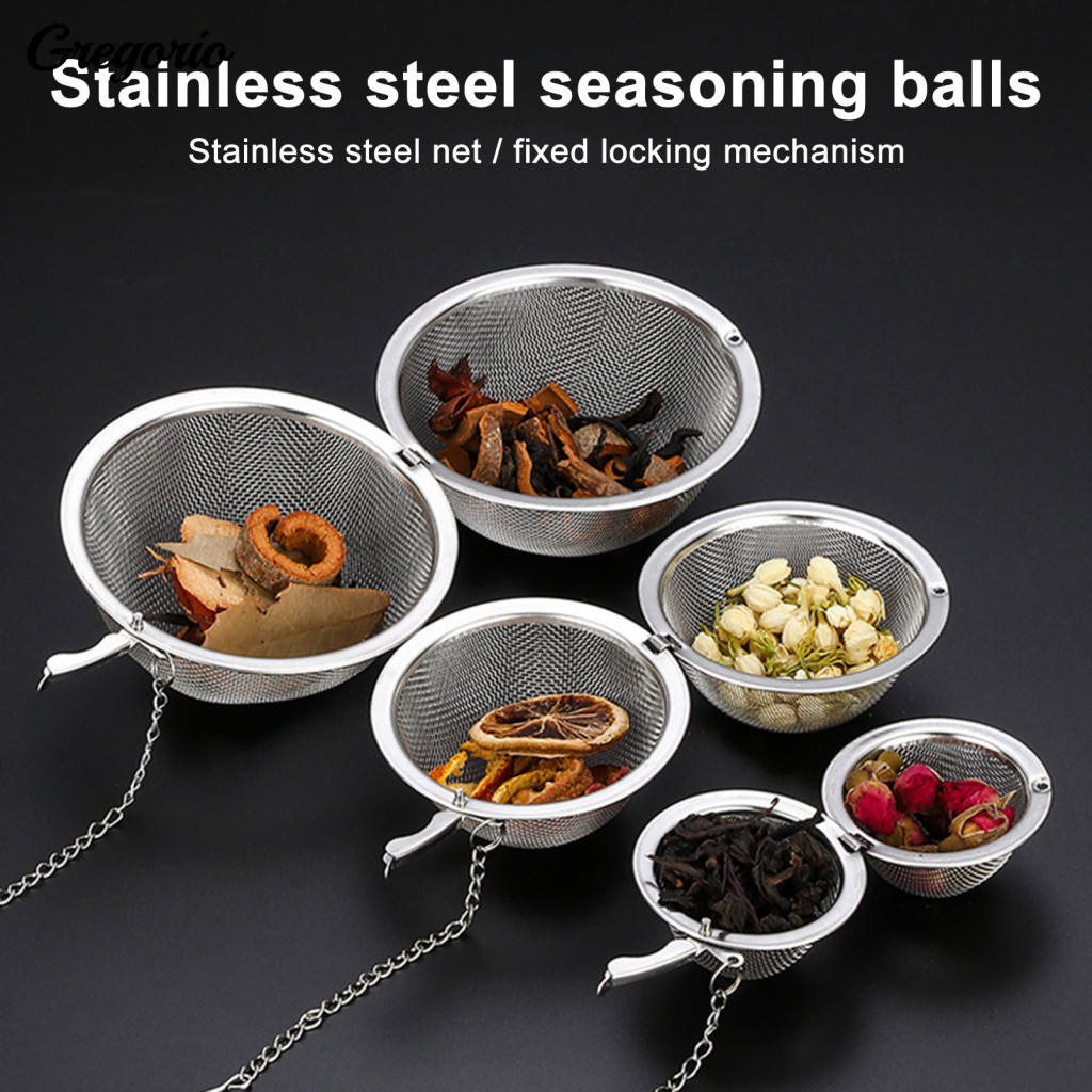 304 Stainless Steel Seasoning Ball Reusable Tea Infuser – Rust-proof Loose Leaf Strainer for Herbal Spices Soup Hot Po