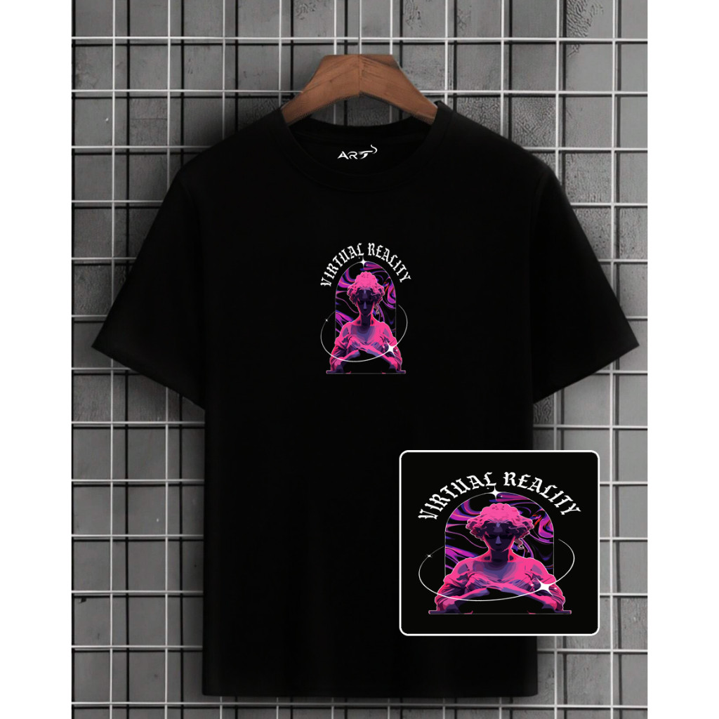 Camisa Camiseta Masculina Basica Blusa Streetwear 100% algodão Virtual Reality Female Moderna