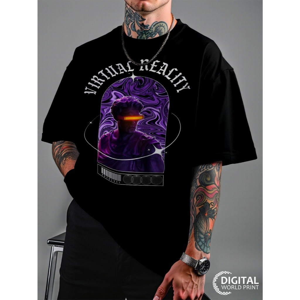 Camiseta Oversized Streetwear Premium Realidade Virtual Reality DTF Ref3160