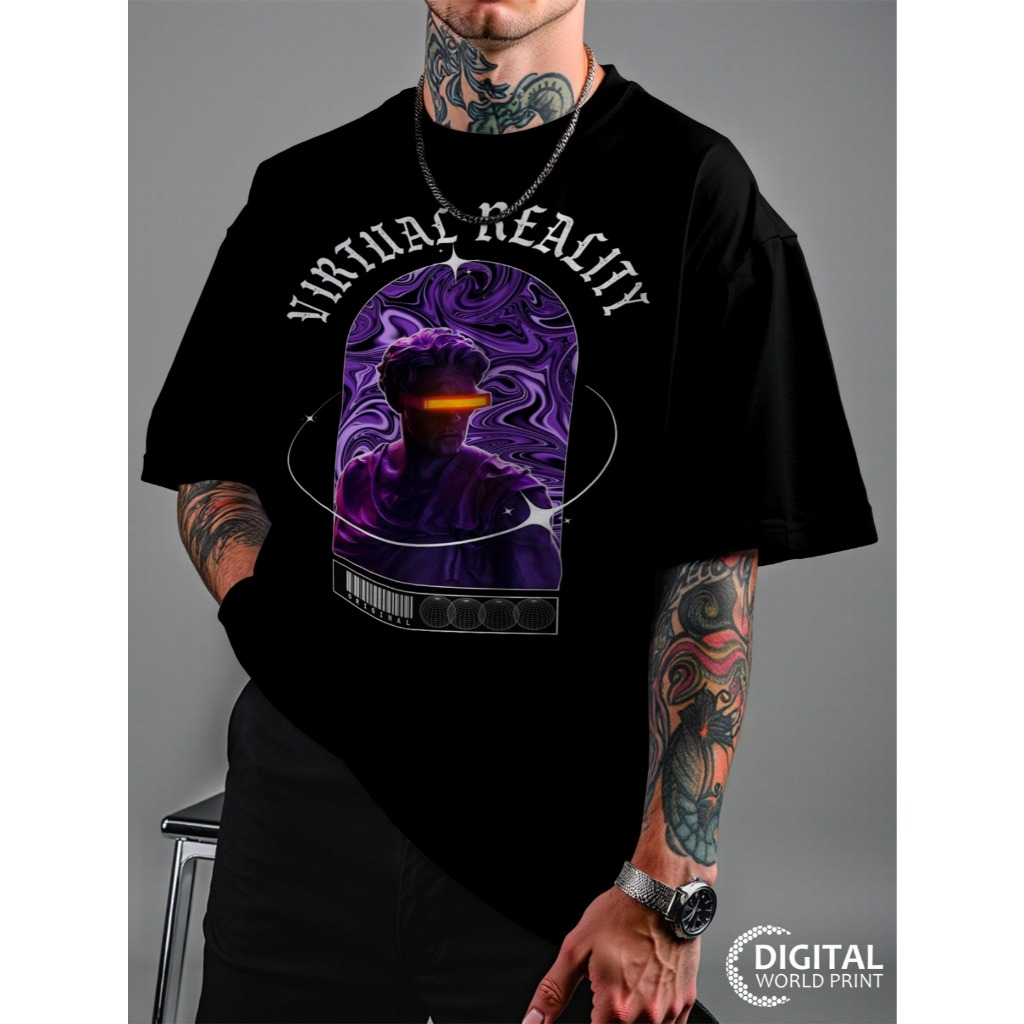 Camiseta Oversized Streetwear Premium Realidade Virtual Reality DTF Ref3160