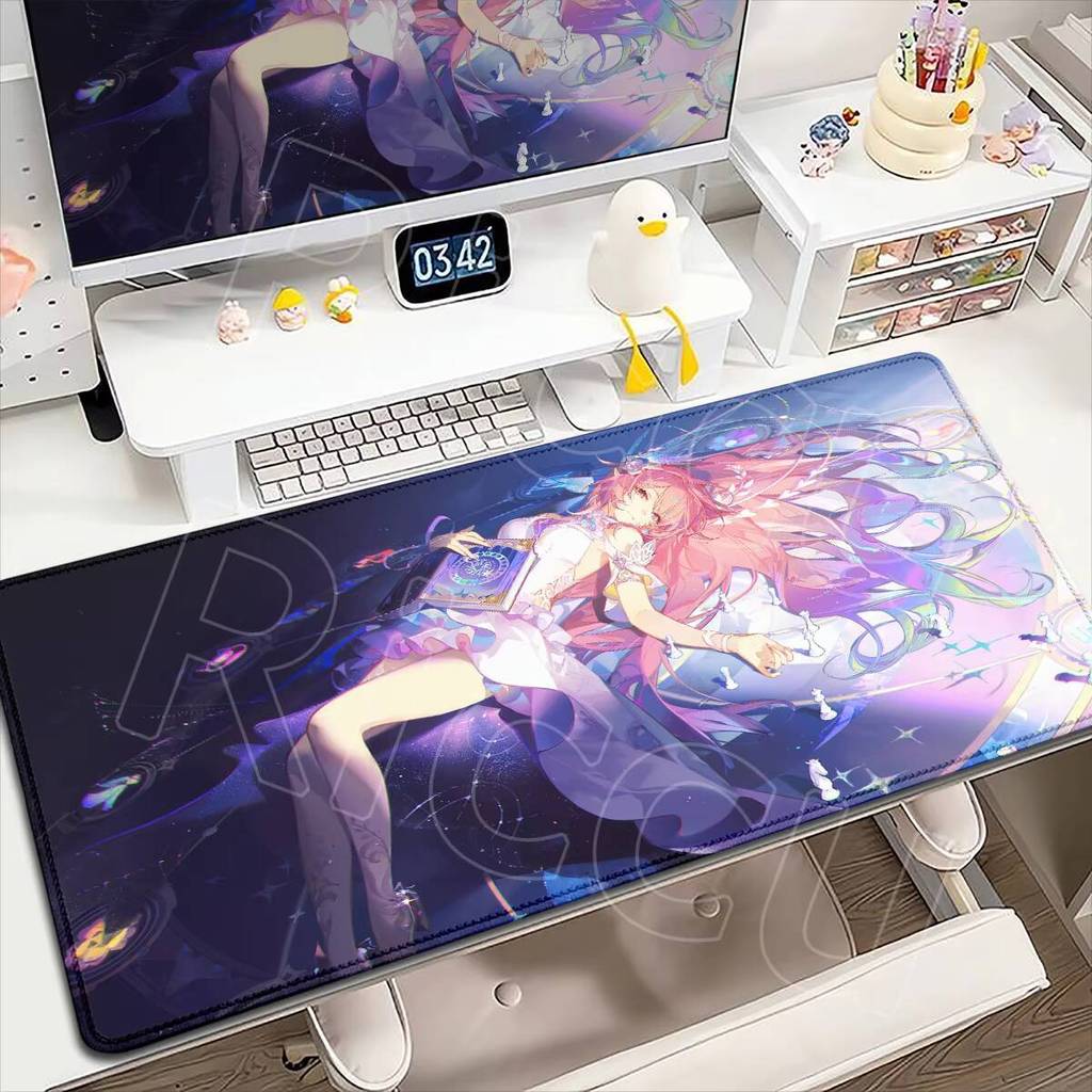 Kawaii Cyrene Honkai Estrela Ferroviário Anime Jogo Mousepad Base Antiderrapante Decoração De Escritório Impressão HD Bo
