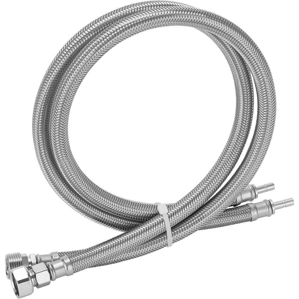 Solimeta Push-To-Connect Stainless Steel Hose Kit for Under Sink Water Filter, 3/8