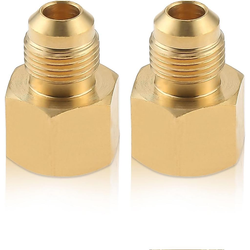 2PCS Brass Propane Tube Adapter, 3/8