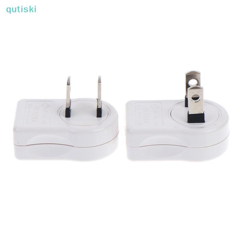 QUTI 1Pc 2Pin 90 Ângulo Rotativo Power Soet Plug Adaptador Dobrável Viagem Aadapters Conversor De Energia Electric ZON