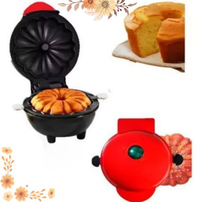 Mini Máquina de Bolo Elétrica Cake Maker Portátil Antiaderente