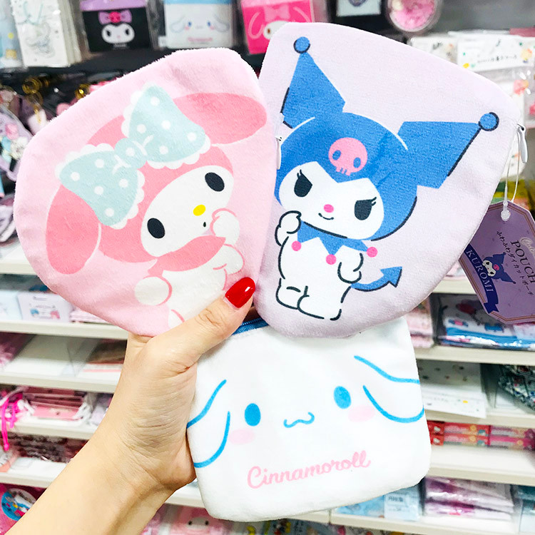 Estoque pronto Japão Melody Cinnamon Dog Kuromi Gemini Travel Flip Bag Diversos Sub-embalagem Bolsa de armazenamento