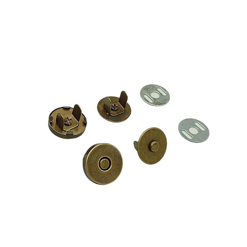 BOTÃO MAGNÉTICO IMANTADO FORTE COMUM 14MM - 100 UND - OURO VELHO