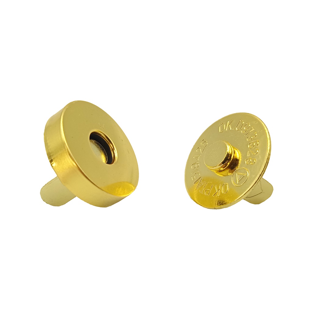 BOTÃO MAGNÉTICO IMANTADO FORTE COMUM 18MM - 100 UND - GOLD