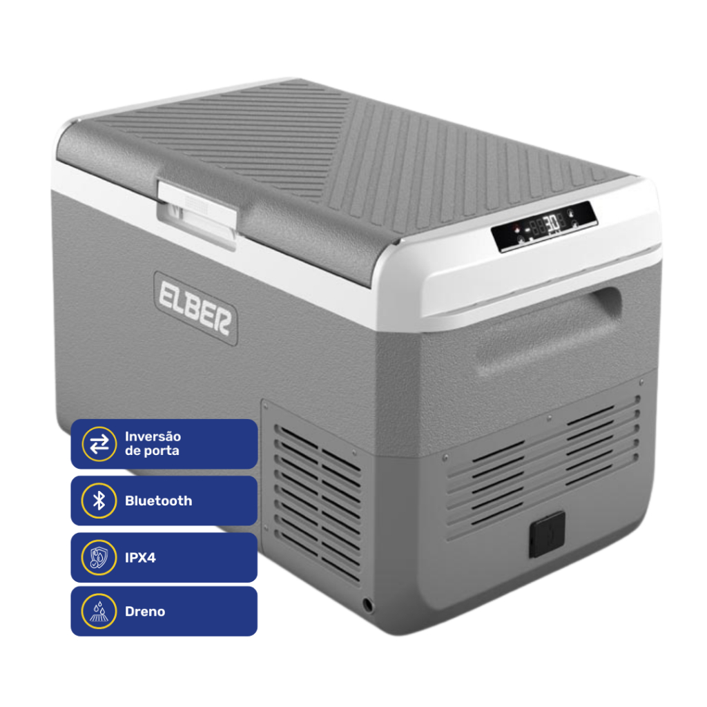 Geladeira Portátil Day2Day 40 Litros Dual Zone 12v 24v 110v 220v App Bluetooth - Elber (CINZA CLARA)