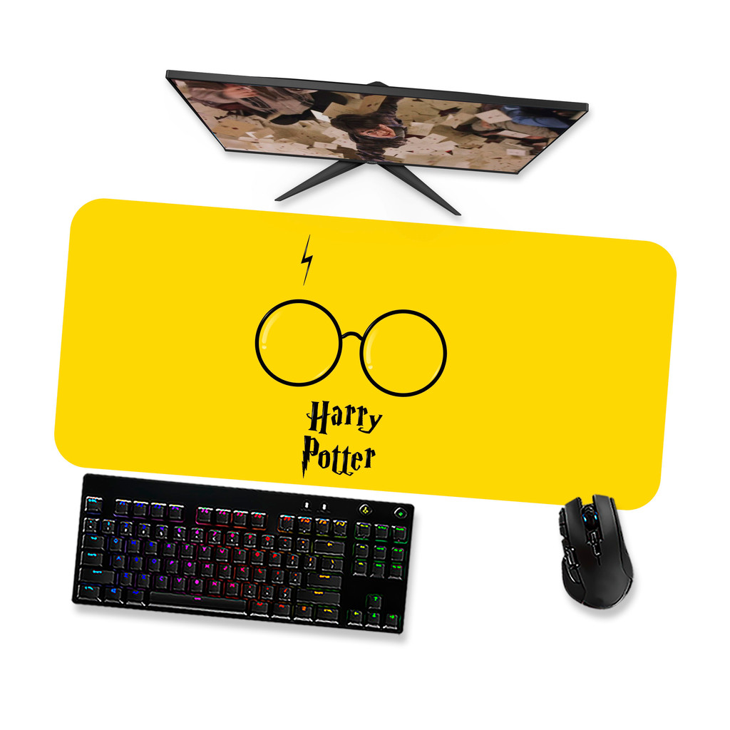 Mouse Pad Gamer Grande  HARRY POTTER ÓCULOS CICATRIZ 1  90x40 80x40 60x40 70x30 45x40
