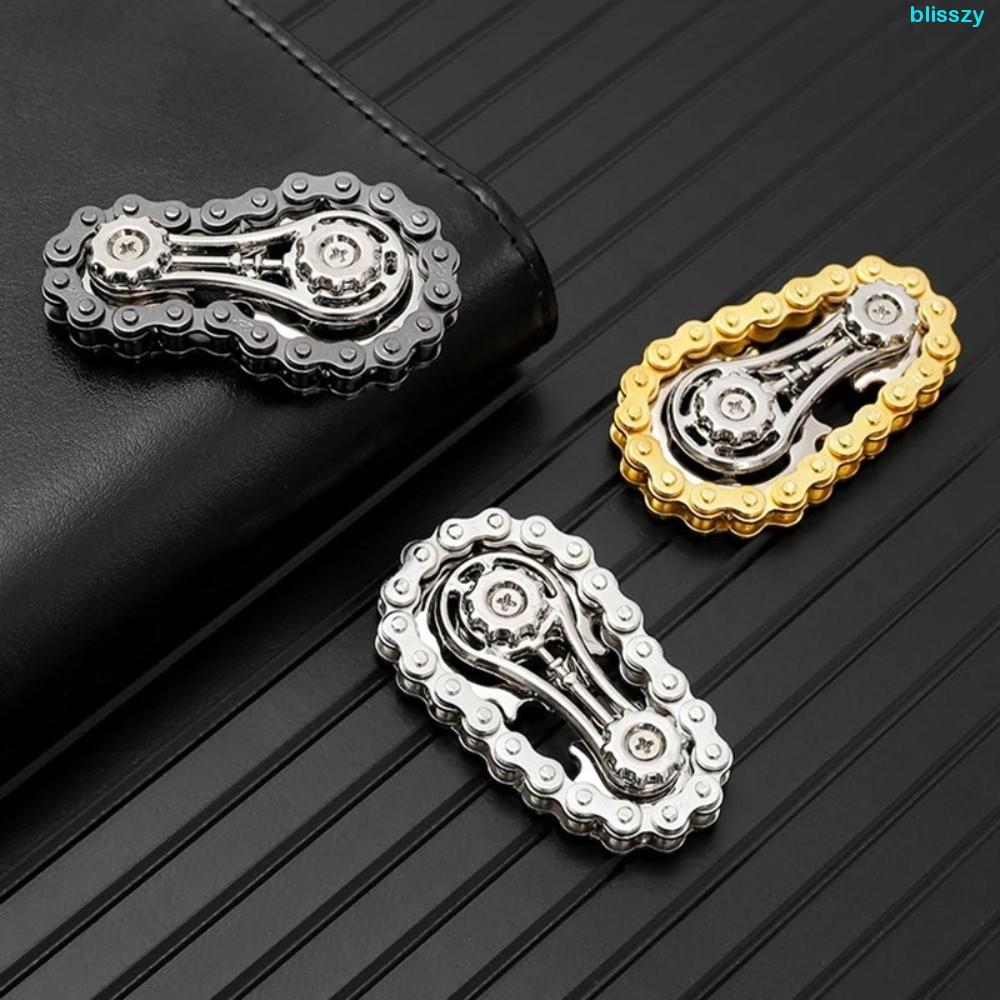 ISSZY Bike Chains Spinner , DIY Creative Volante Fidget Spinning Top Wheel Gear Chain Giroscópio