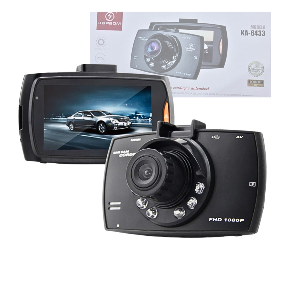 Câmera Automotiva Full HD Regravável – Monitoramento, Visão Noturna e Proteção Completa para Seu Carro
