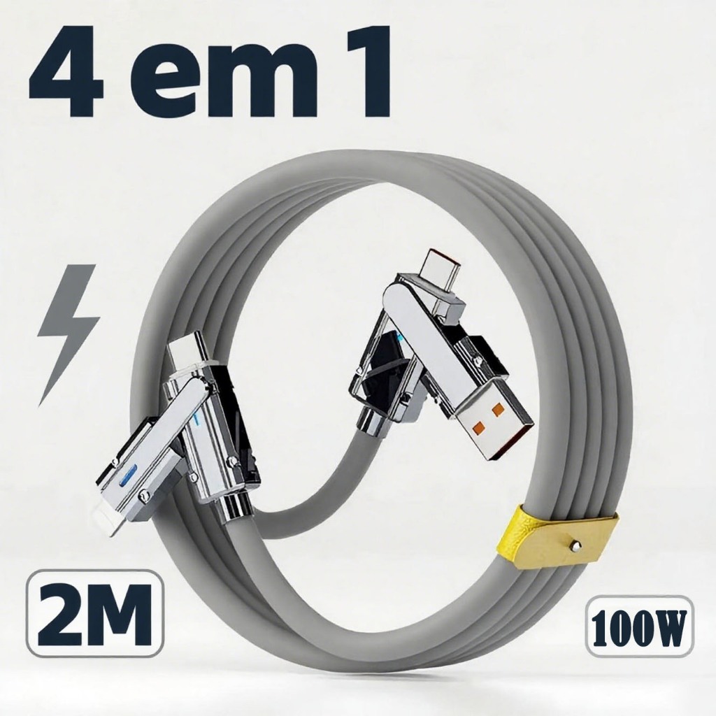 Cabo Carregador De Dados De Carregamento Tipo C 4 Em 1 , De Rápido De Telefone USB Multifuncional Para iPhone E iPad , C