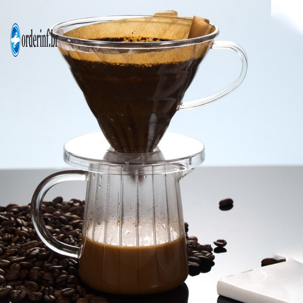 Pour Over Coffee Maker Hand Drip Dripper Filter Cup with Spiral Groove V60 Style Cone Heat-resistant Transparent Plastic