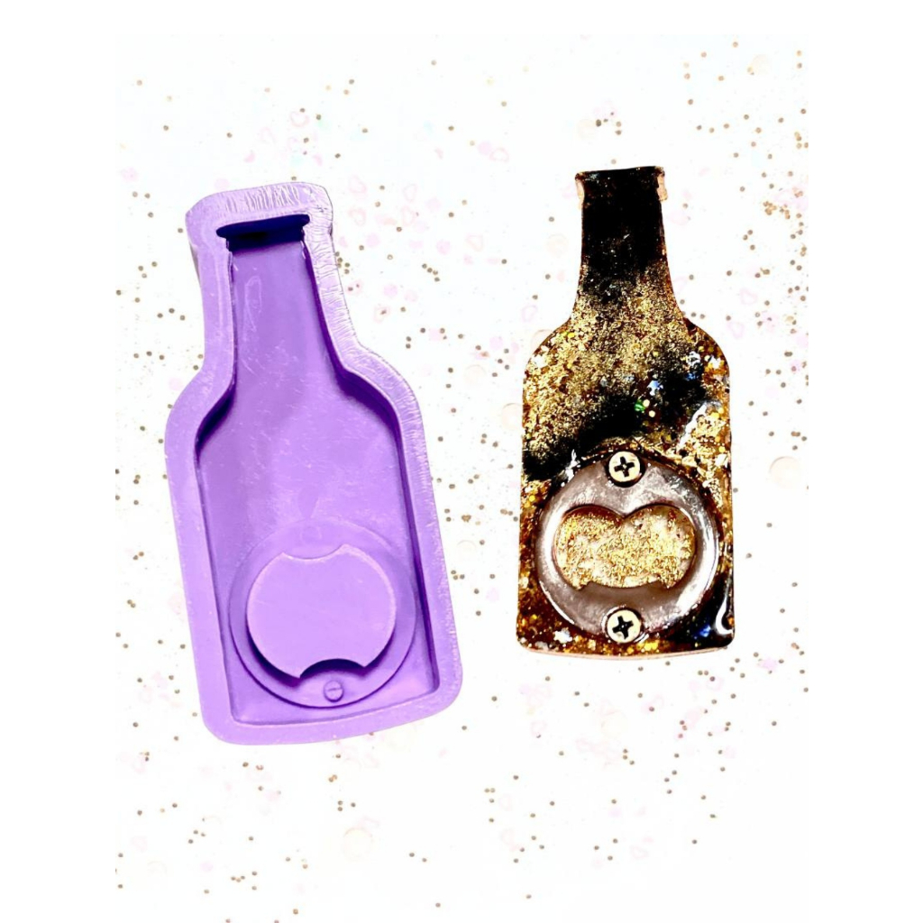 R559 Molde de silicone abridor garrafa chaveiro resina decorar