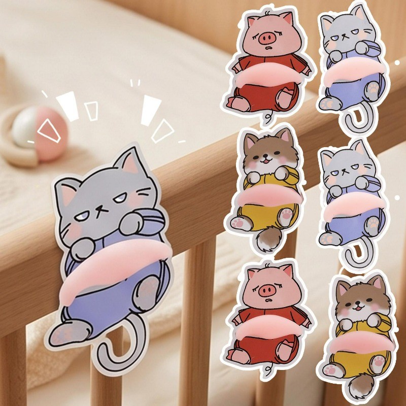 Remendo De Móveis De Segurança Para Bebês-Adesivo De Silicone Barriga De Porco E Gato-Decalque De Pinça 3D-Paster De Can