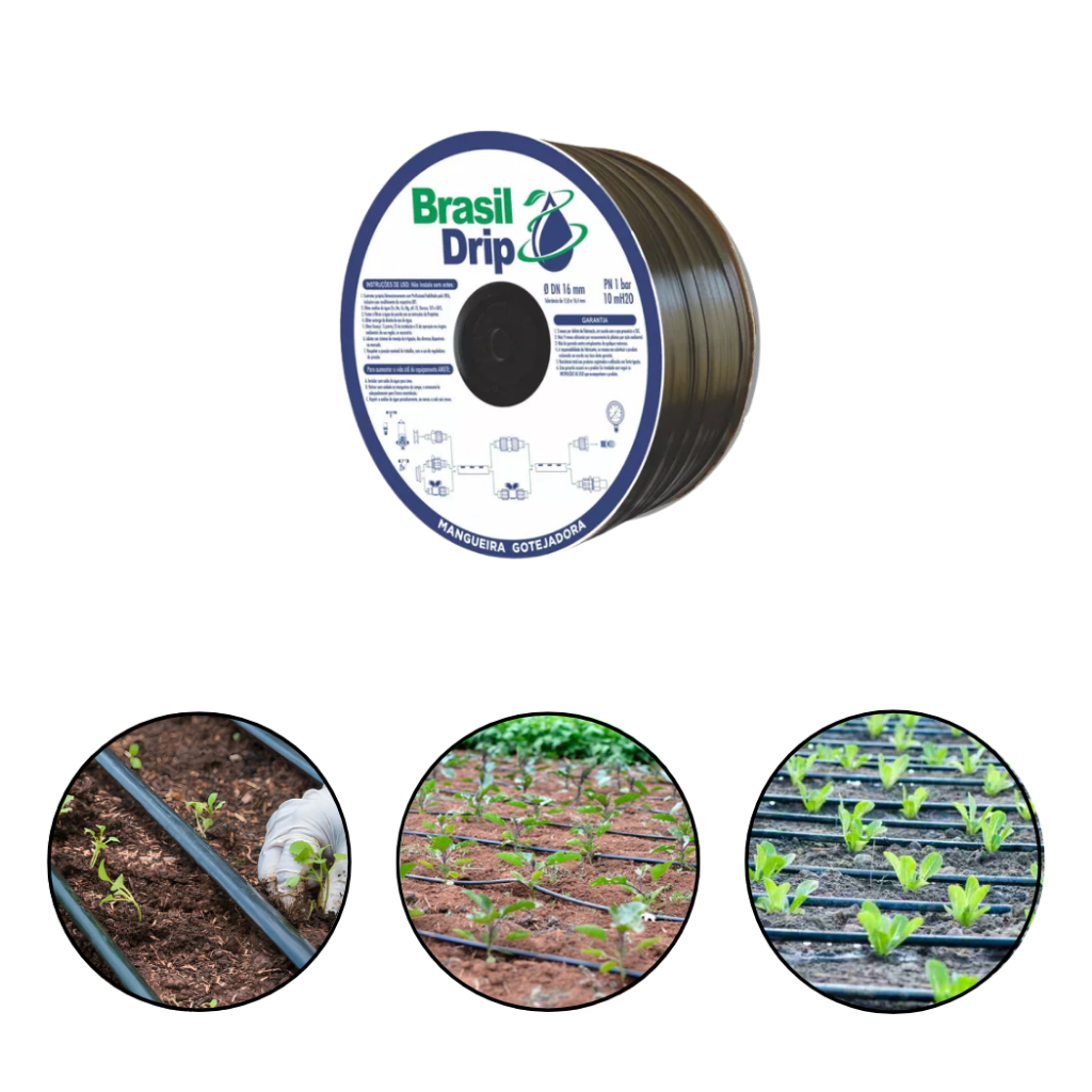 Mangueira Gotejadora 2.0 L/H 8 mil Brasil Drip 30 em 30 cm 2.500 Metros