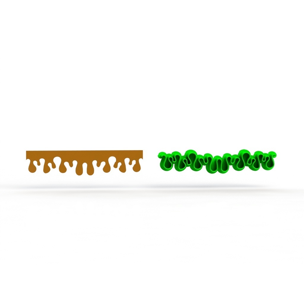 Cortador Estilo Drip Cake Calda Melado Mel Babado Mod 1