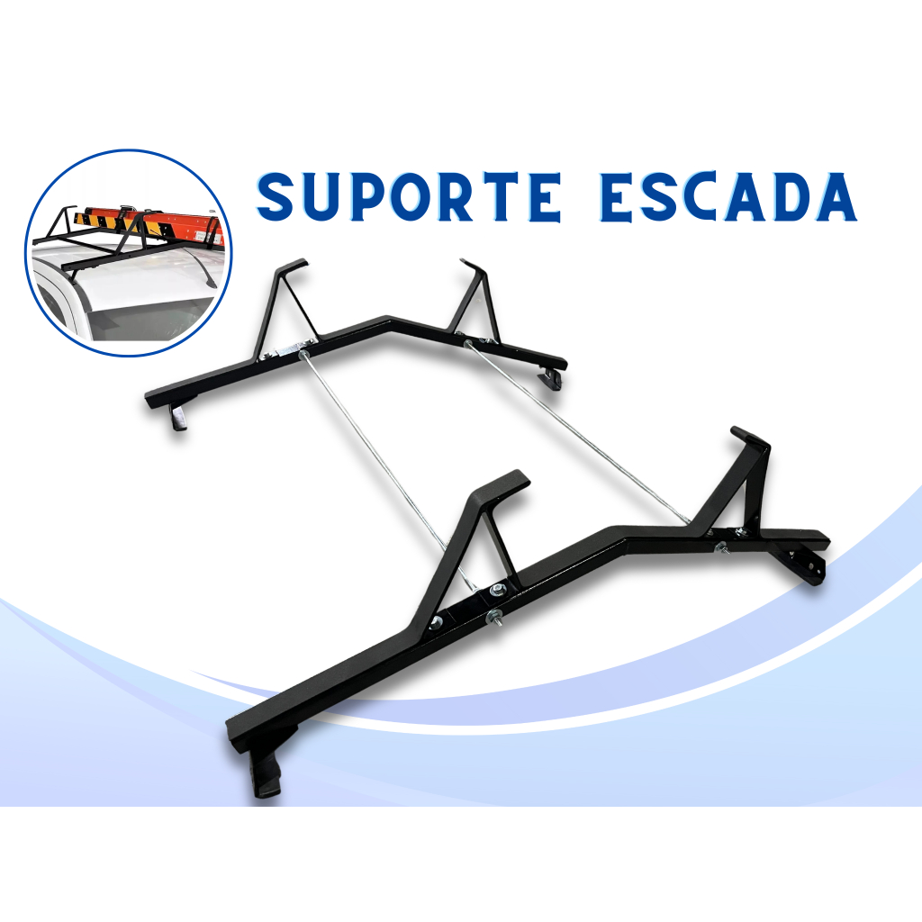 Rack de Teto Porta Escada Modelo Universal Suporte para Escadas Carro PRETO
