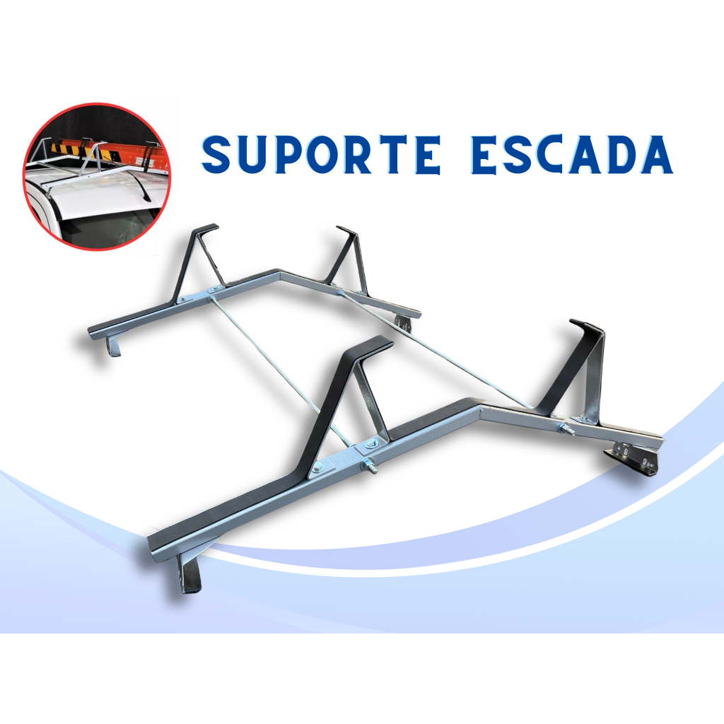 Rack de Teto Porta Escada Modelo Universal Suporte para Escadas Carro PRATA