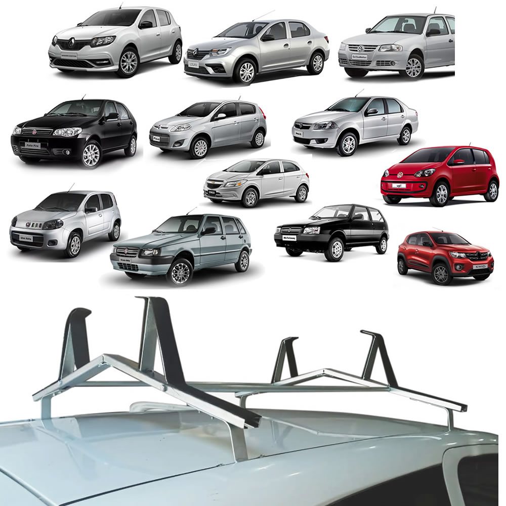 Rack Teto Suporte Porta Escadas Universal Todos Carros 2 e 4 Portas