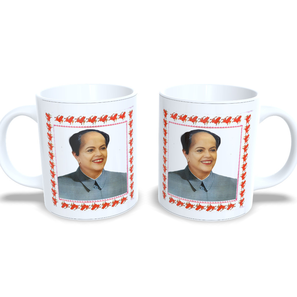 Caneca de Cerâmica Xicara Personalizada Meme - Dilma Tse - Presente - Social Credit Batle Bolsoxina