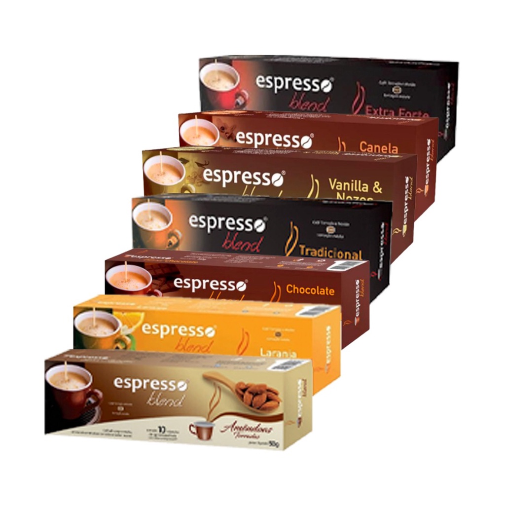 Kit com 7 Caixas de Cápsulas de Café Expresso Compatível Nespresso 7 Sabores Gourmet