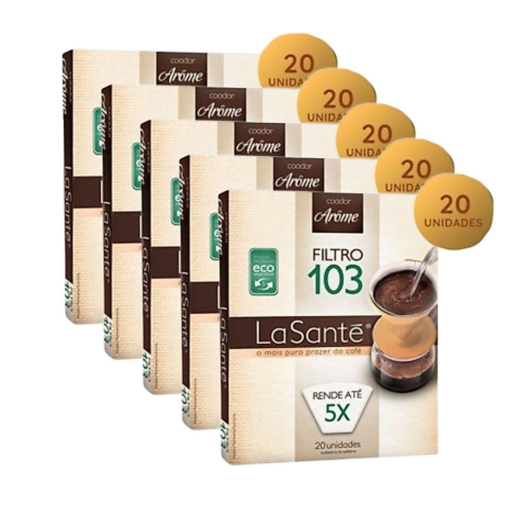 Kit Filtro de Papel para Café 103 La Santé 20 Unidades Reutilizável Eco