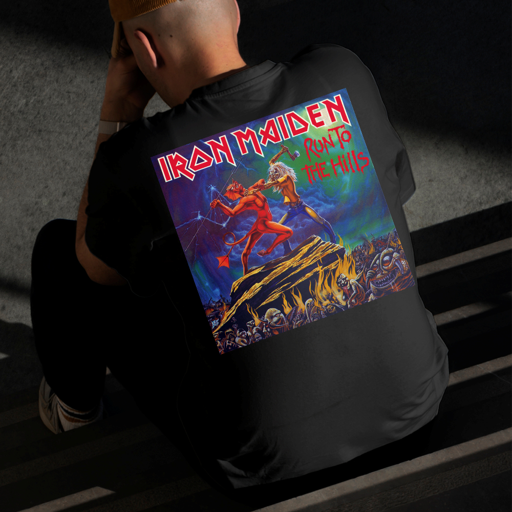 Camiseta Masculina Estampada Iron Maiden Capeta 100% Algodão Estilo Conforto Diário Do Tamanho P GG