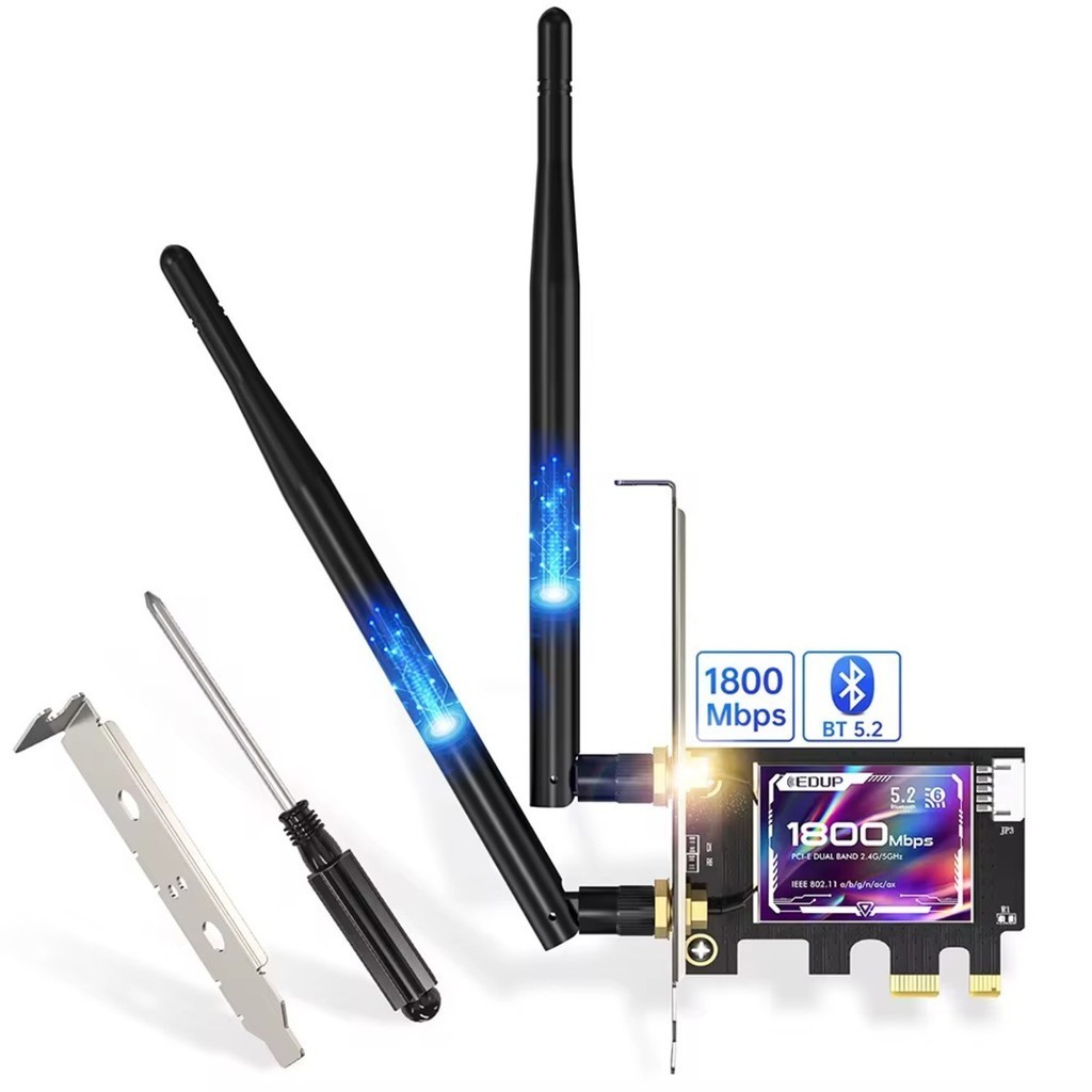 Placa de Rede Wireless PCI-E Wi-Fi 2.4GHz 5GHz Bluetooth 5.2 Knup KP-T136