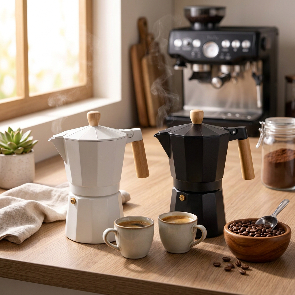 Cafeteira Italiana Moka 6 Xícaras 300ml Alumínio Estilo Madeira Passador de Café Expresso Fogão Fratelli