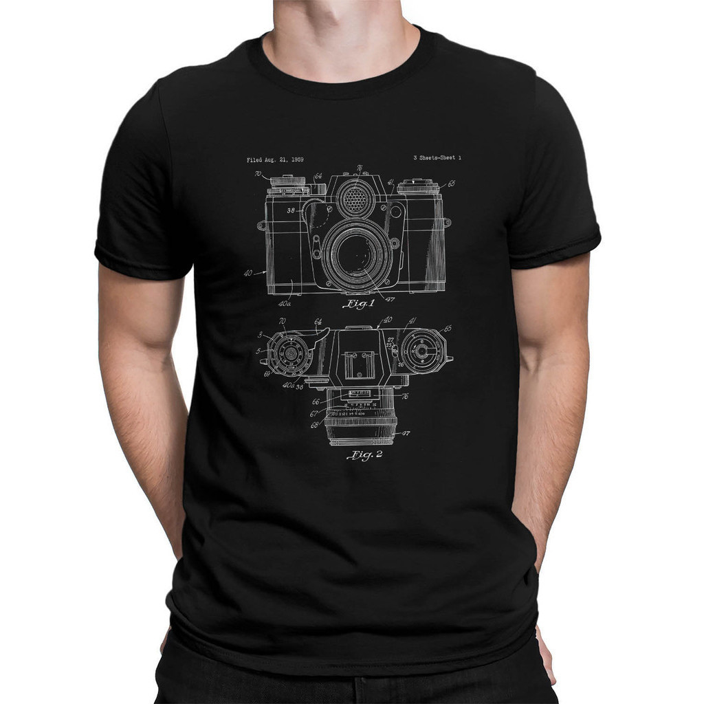 Camiseta Câmera Fotográfica Retro Camisa Fotografia Unissex Algodao