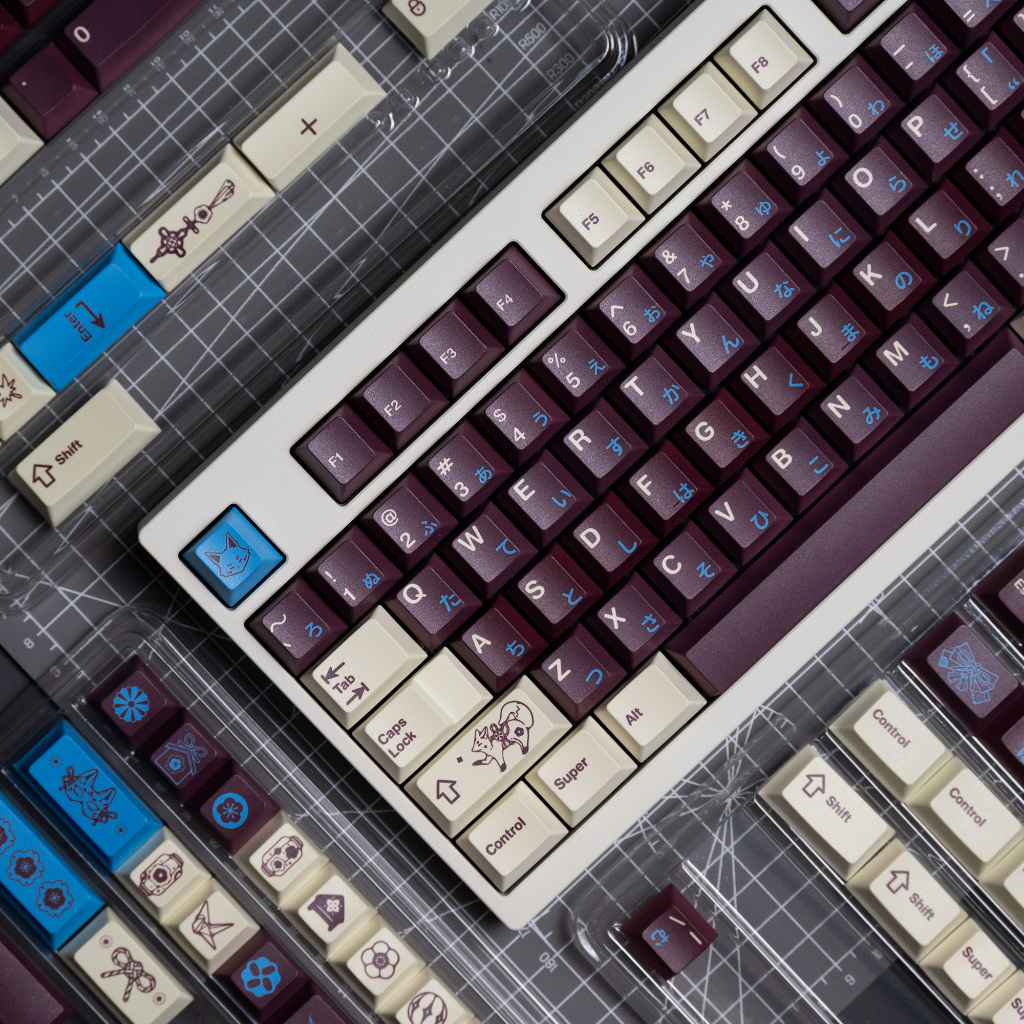VIVIDKEY Fox Shadow keycap Cherry Profile PBT Dye Subbed Para Teclado mx 87 104 xd64 BM60 made68 ev63 wooting 60he V2