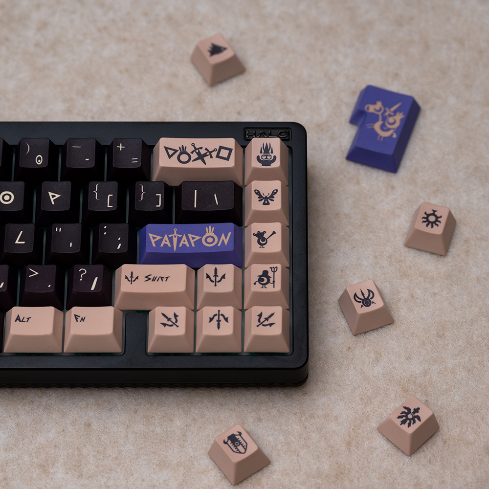 VIVIDKEY Patapon keycap Cherry Profile PBT Dye Subbed Para Teclado mx 87 104 xd64 BM60 made68 ev63 wooting 60he V2 HFX68
