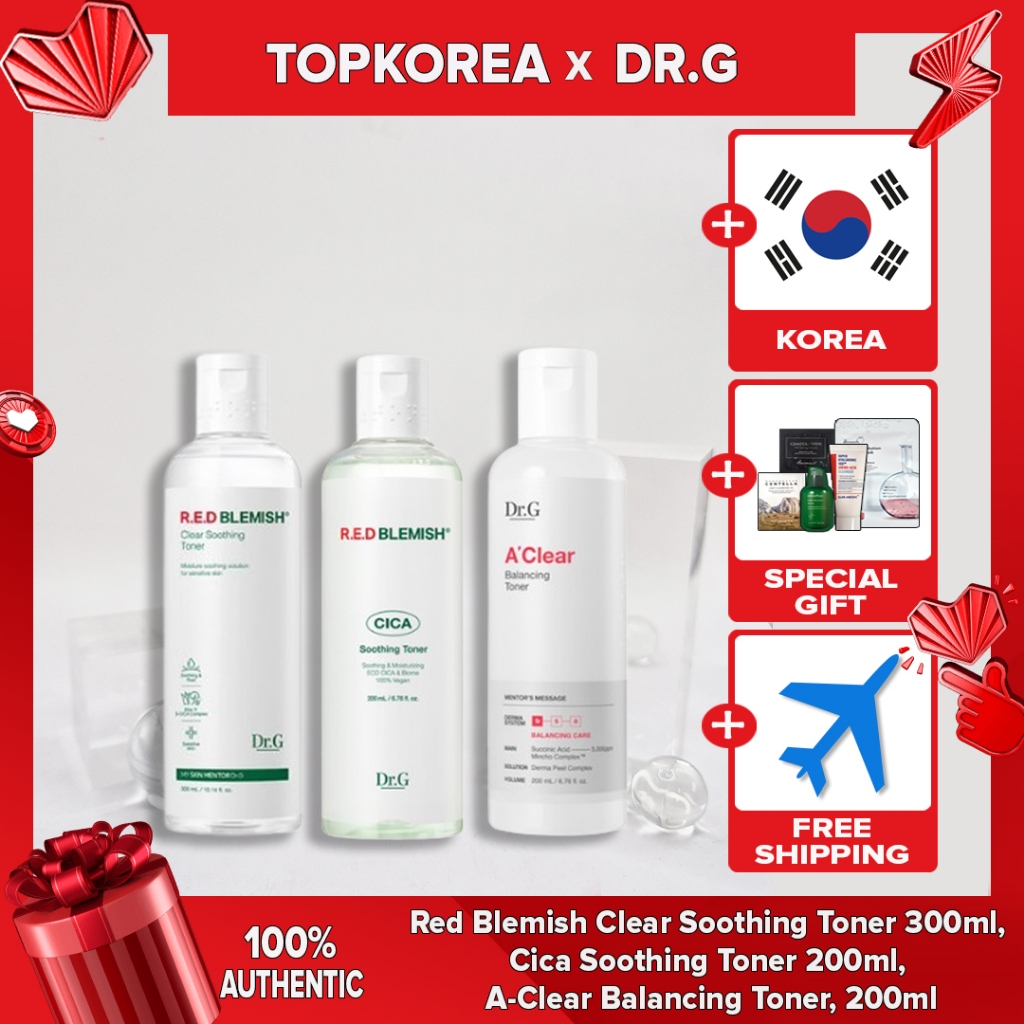 ★ Dr.G Tônico Calmante Red Blemish Clear 300ml , Toner Cica 200ml Balanceador A-, 200ml/TOPKOREA/Envio Da Coreia /